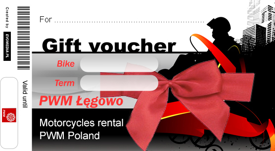 Gift voucher motorcycle rental PWM Gdansk Poland
